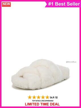 Peppa Slide Sandals Faux Fur Open Toe Arch Support Slipper